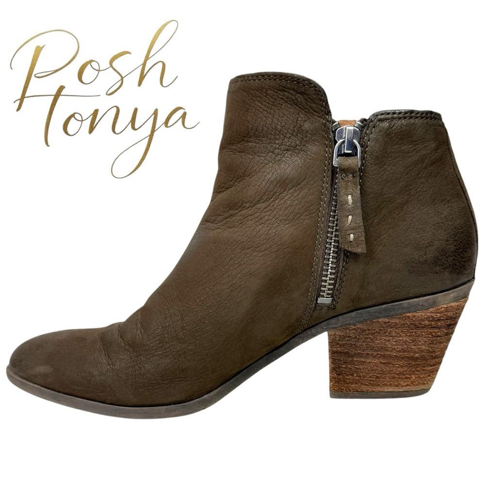 Frye Judy Nubuck Brown Leather Ankle Booties Size 6 Western Boho Festival